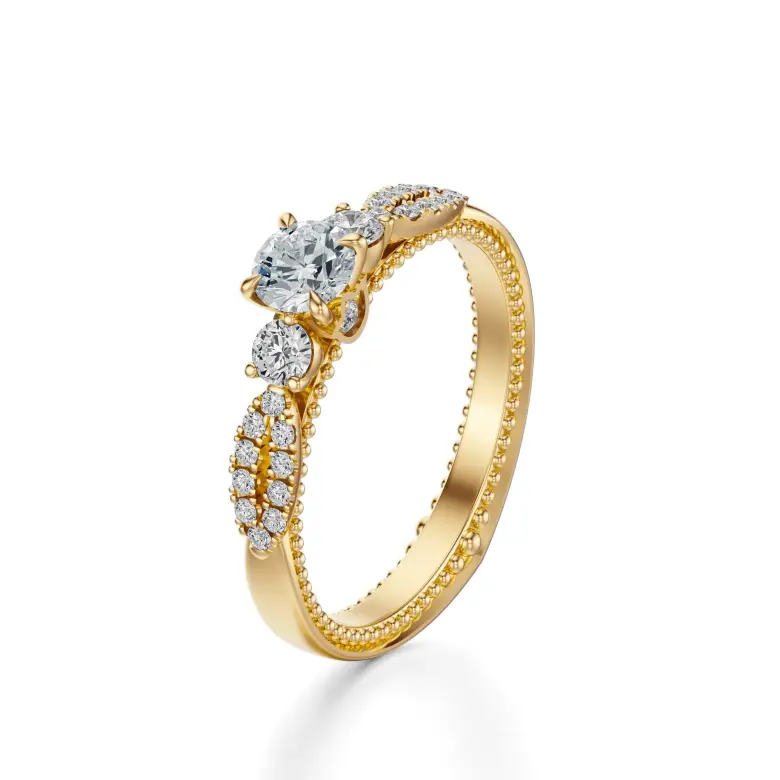 Pierścionek złoty z diamentami AJPZ_069